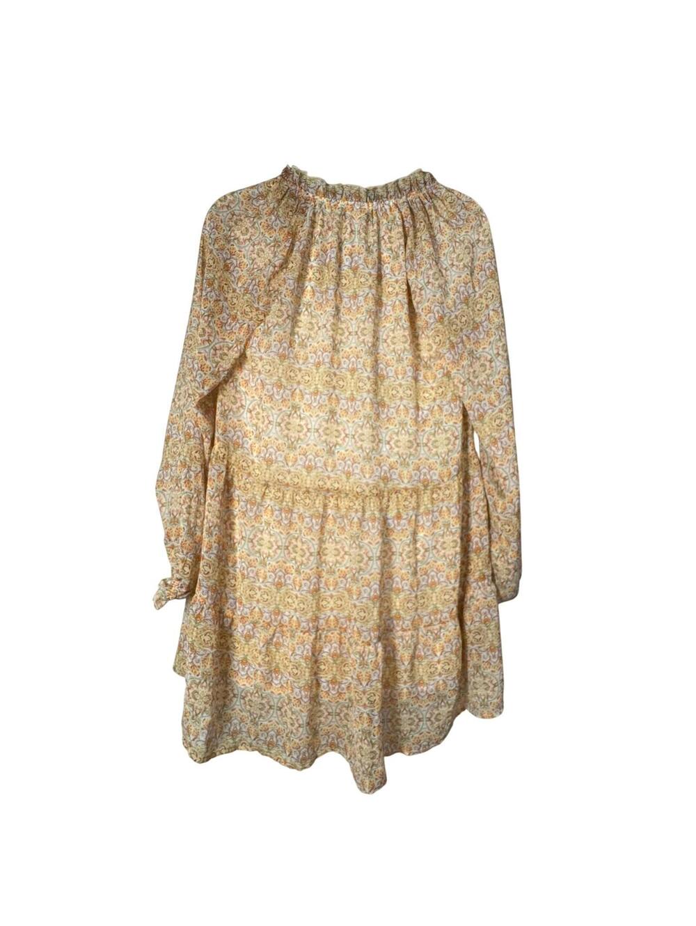 Show Me Your Mumu Birdie Mini Dress XS Cream Floral Boho Tiered - Picture 6 of 6